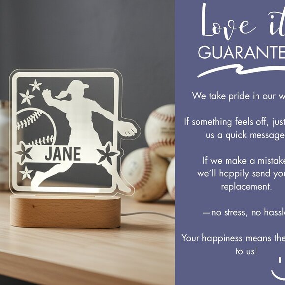 Custom Baseball LED Night Light – Fun Decor for Kids & Adults - Picture 6 of 8
